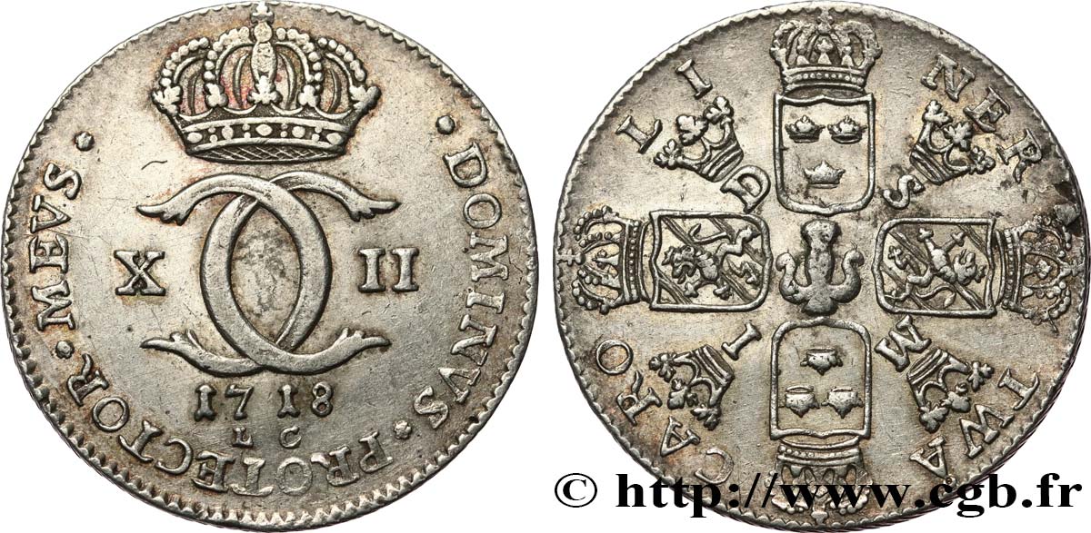 SWEDEN - KINGDOM OF SWEDEN - CHARLES XII Double carolin 1718 Stockholm XF 
