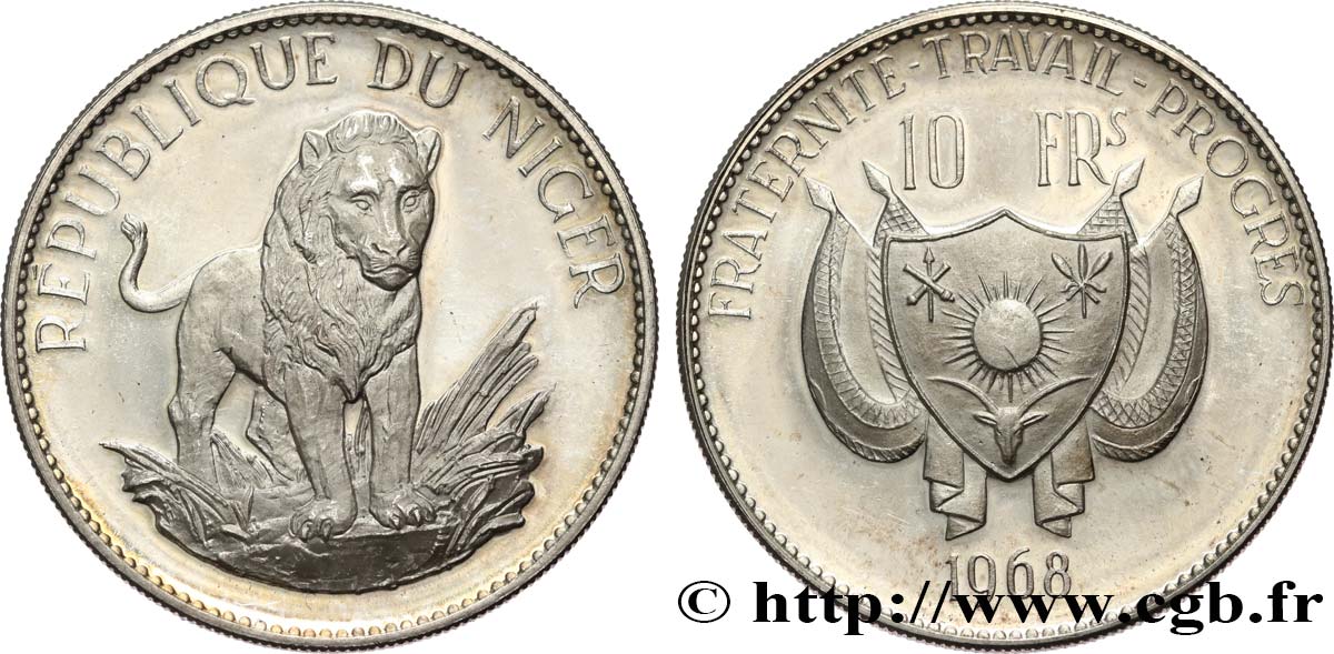 NIGER 10 Francs 1968  SPL 