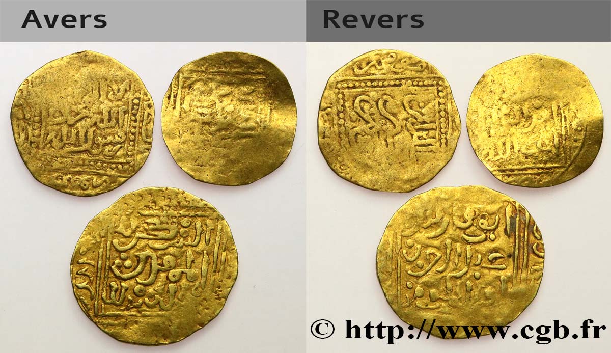 ISLAMISCHE MÜNZEN Lot de trois monnaies islamiques en or N.D.  S to SS 