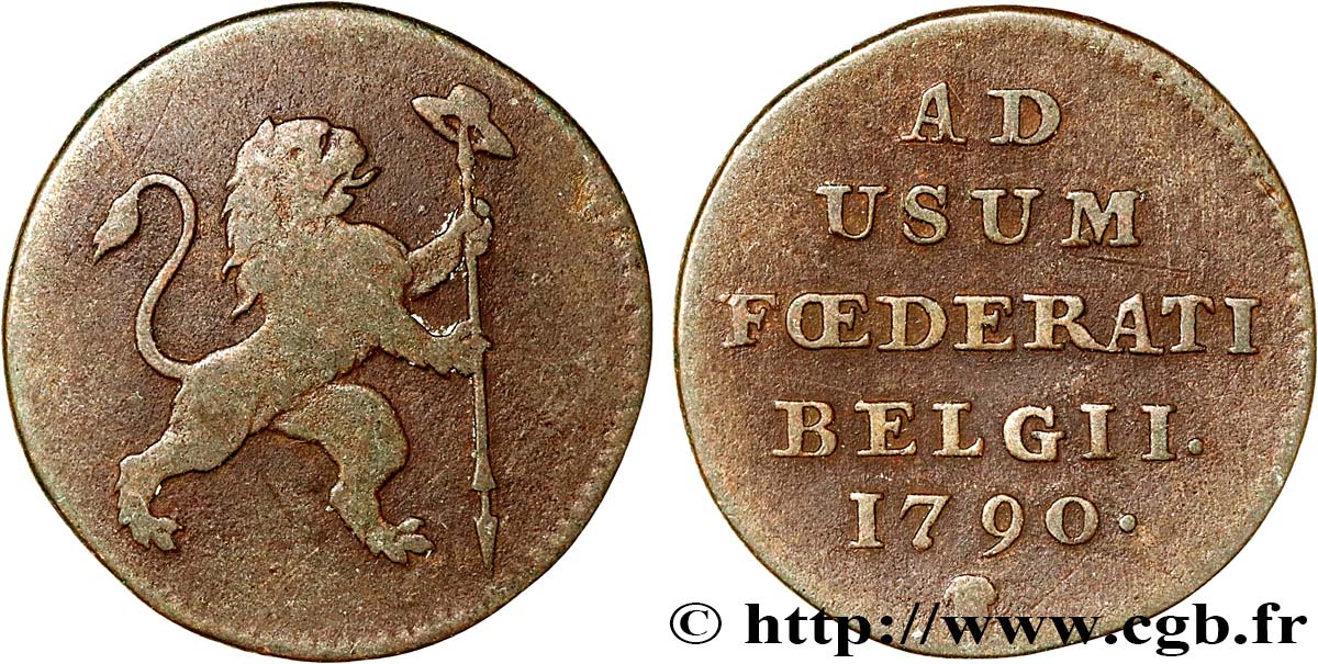 BELGIQUE - ÉTATS BELGIQUES UNIS 1 Liard 1790 Bruxelles TB 