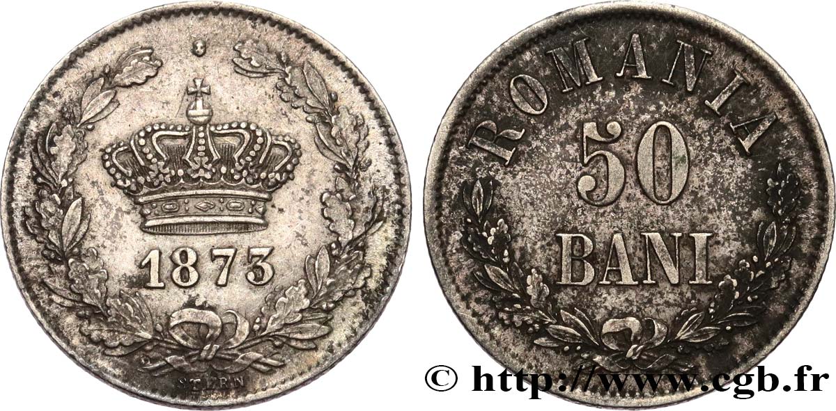 ROUMANIE 50 Bani 1873  TTB 