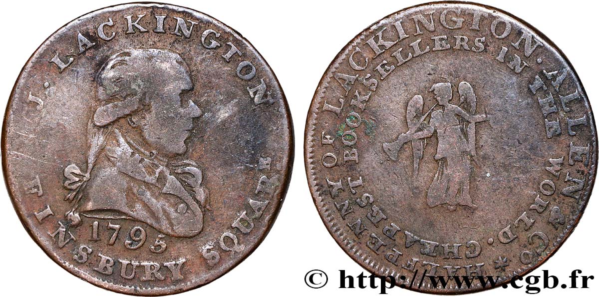 GETTONI BRITANICI 1/2 Penny Londres (Middlesex) J. Lackington 1795  q.BB 