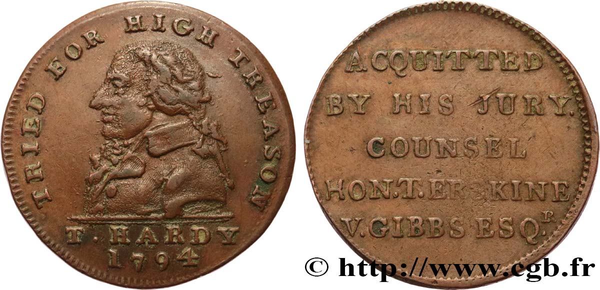 GETTONI BRITANICI 1/2 Penny T.Hardy (Middlsex) 1794  q.BB 