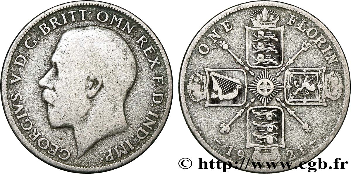 REGNO UNITO 1 Florin Georges V 1921  MB 