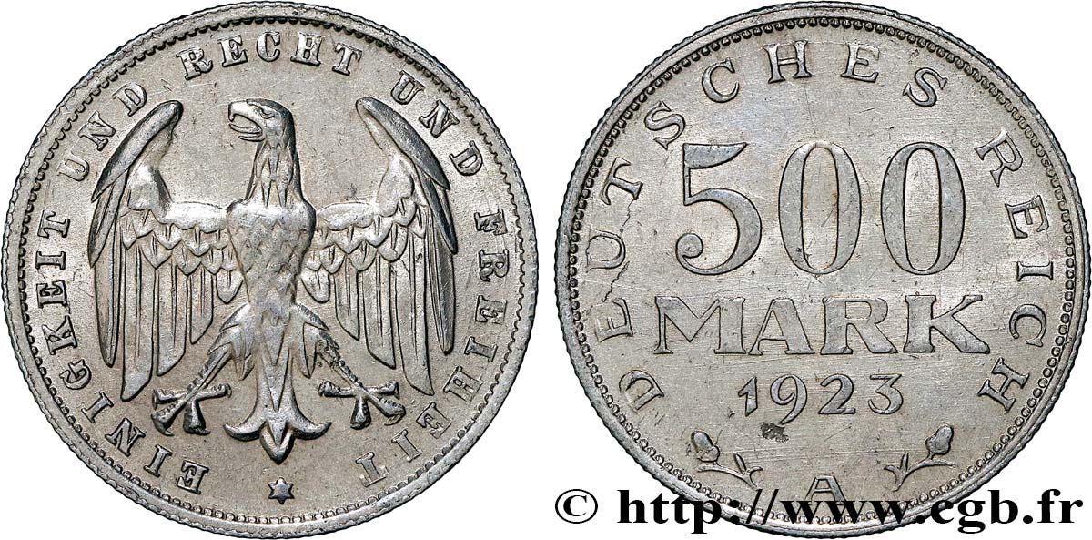 DEUTSCHLAND 500 Mark aigle 1923 Berlin VZ 