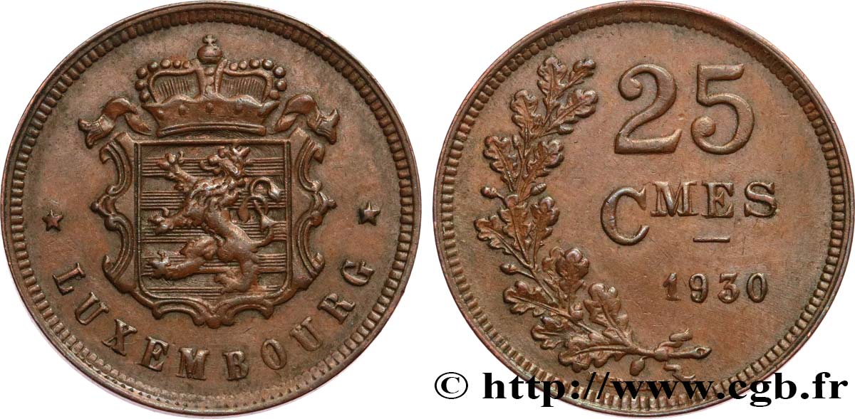 LUXEMBURGO 25 Centimes 1930  EBC 