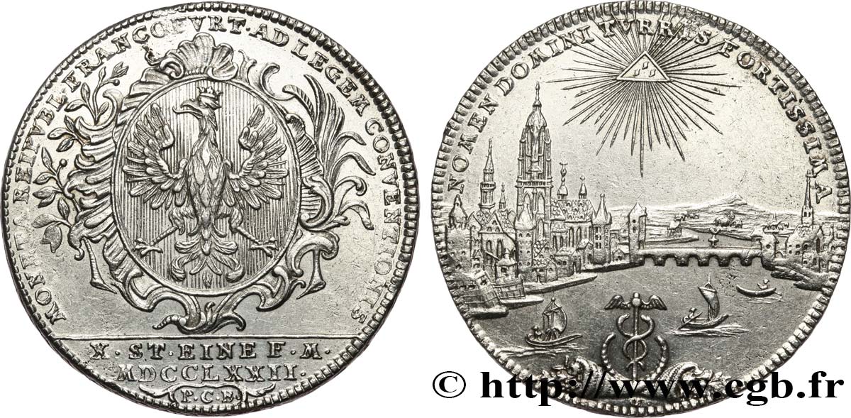 GERMANY - FRANKFURT FREE CITY Thaler 1772 Francfort AU 