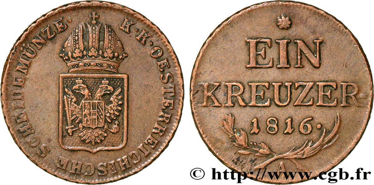 AUSTRIA 1 Kreuzer 1816 Vienne XF 