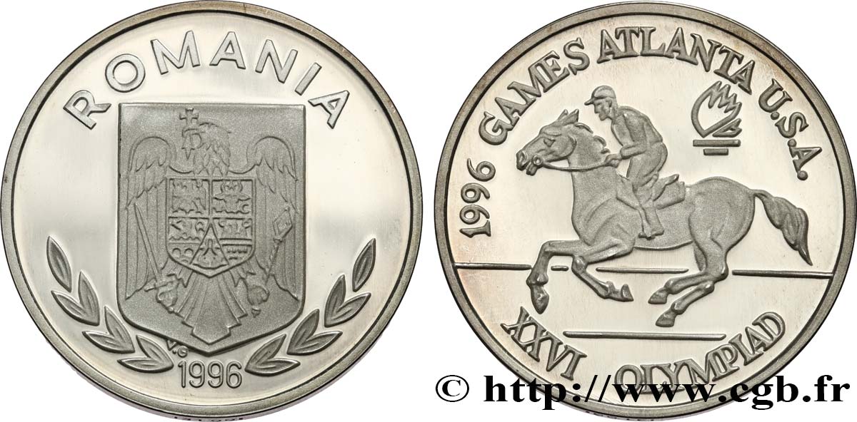 ROMANIA 100 Lei Proof Jeux Olympiques d’Atlanta - équitation 1996  MS 