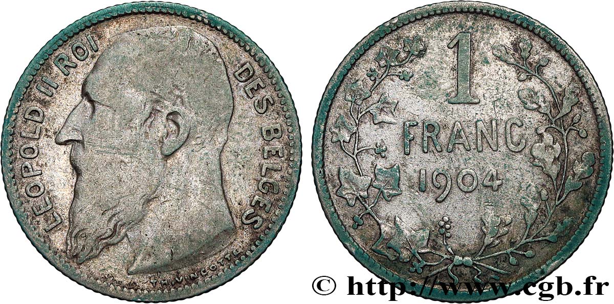 BELGIO 1 Franc Léopold II légende française
 1904  q.BB 