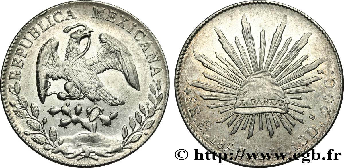 MEXIKO 8 Reales 1893 Mexico VZ 