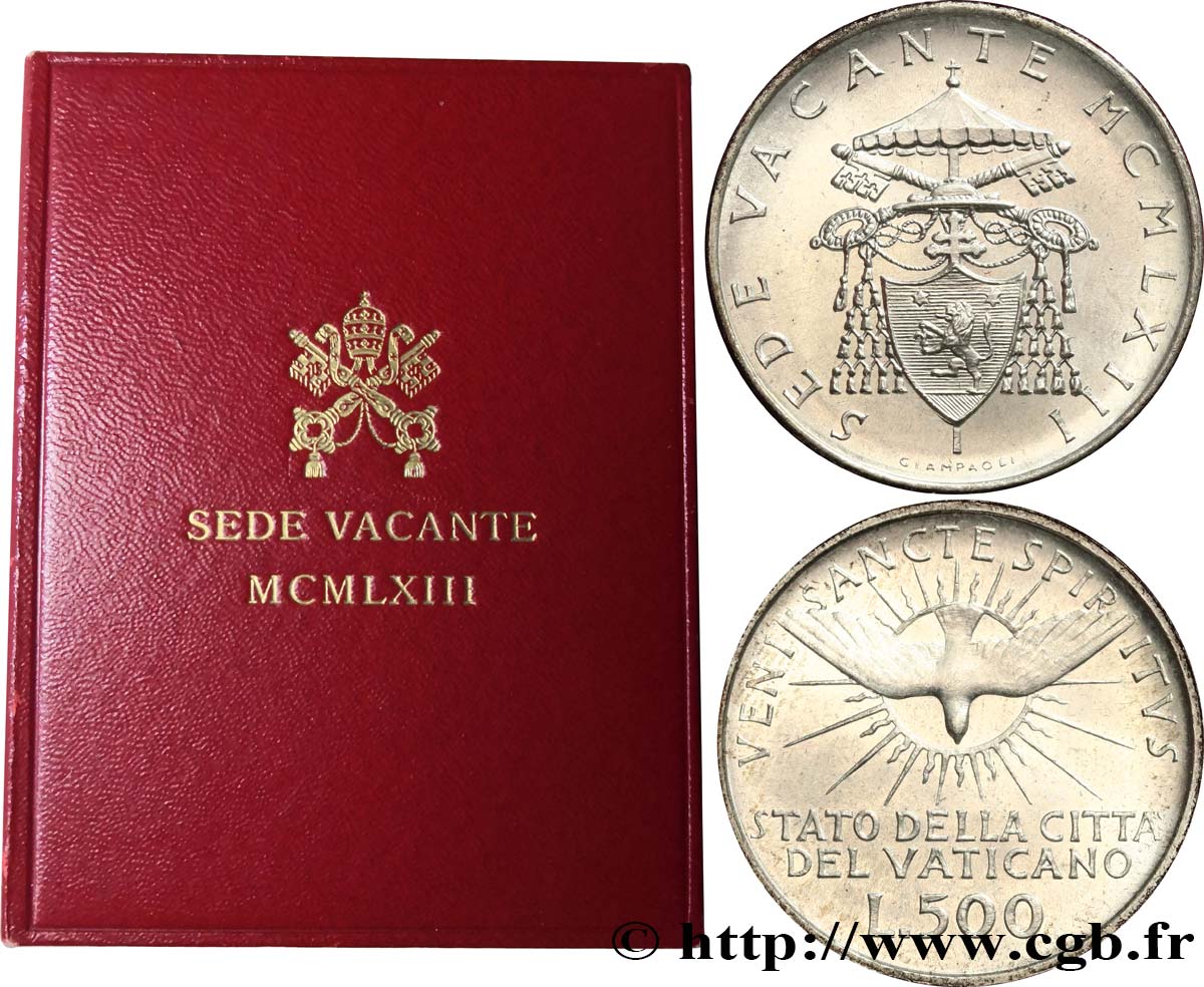 VATICAN AND PAPAL STATES 500 Lire Sede Vacante Colombe 1963 Rome MS 