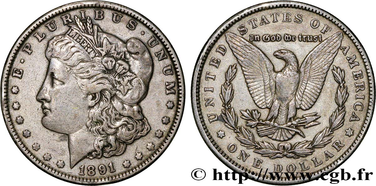 ÉTATS-UNIS D AMÉRIQUE 1 Dollar type Morgan 1891 Philadelphie TTB 