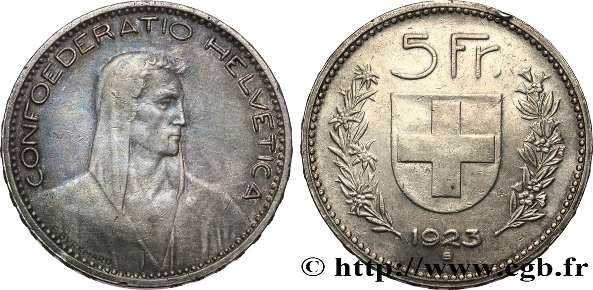 SUISSE 5 Francs Berger 1923 Berne TTB 