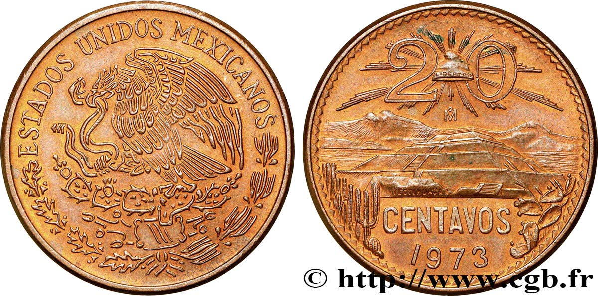 MEXICO 20 Centavos 1973 Mexico fwo 648610 World coins