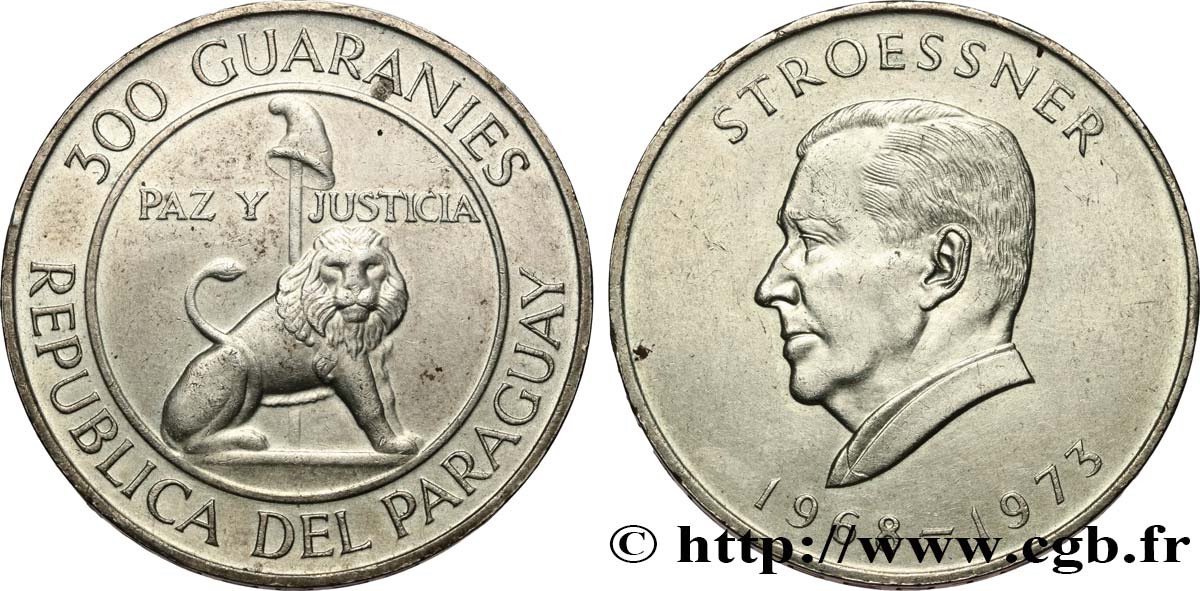 PARAGUAY 300 Guaranies 1973  AU 