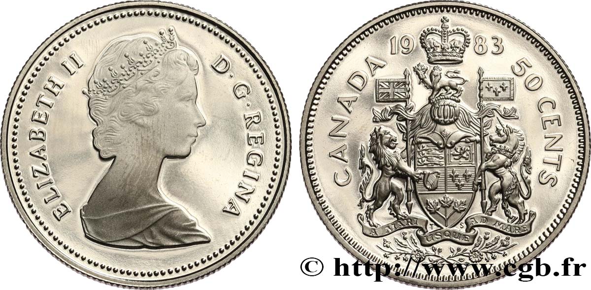 CANADá
 50 Cents Proof Elisabeth II 1983  FDC 