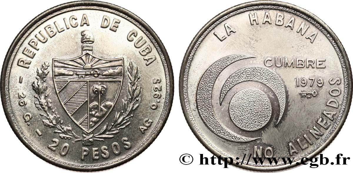 CUBA 20 Pesos Conférence des nation non-alignées 1979  MS 