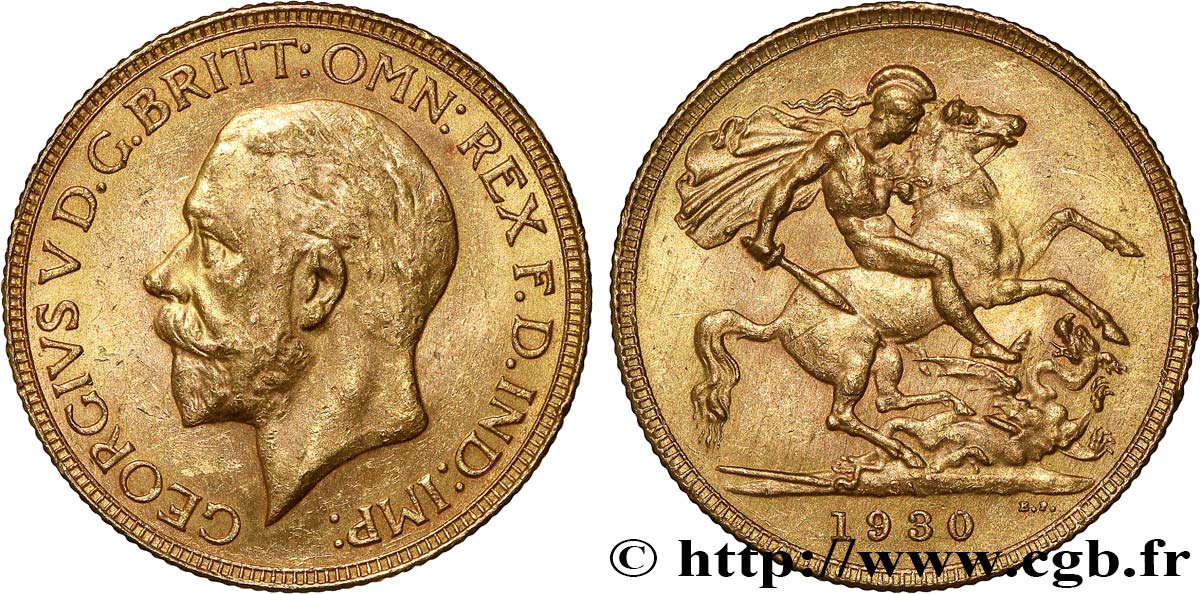 GOLD, PALLADIUM & PLATINUM INVESTMENT 1 Souverain Georges V 1930 Afrique du Sud AU 