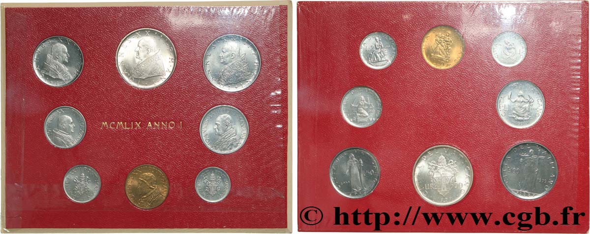 VATICAN ET ÉTATS PONTIFICAUX Série 8 monnaies Jean XXIII an I 1959 Rome FDC 