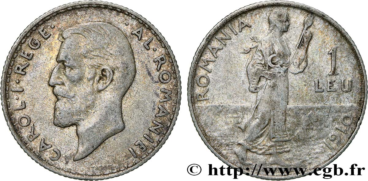 RUMANIA 1 Leu Charles Ier 1910  BC+ 