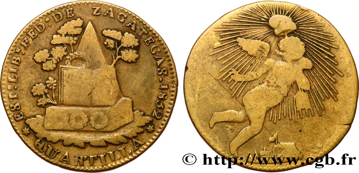 MEXIKO 1/4 Real Zacatecas 1852 Zacatecas SS/fSS 