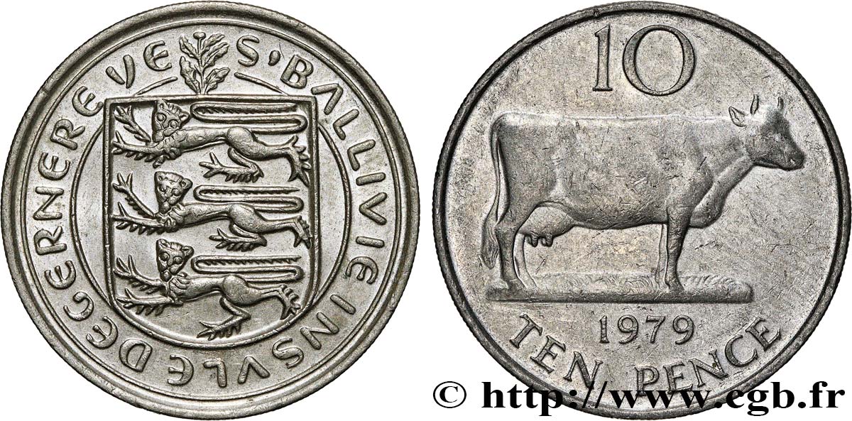 GUERNSEY 10 Pence 1979  EBC 