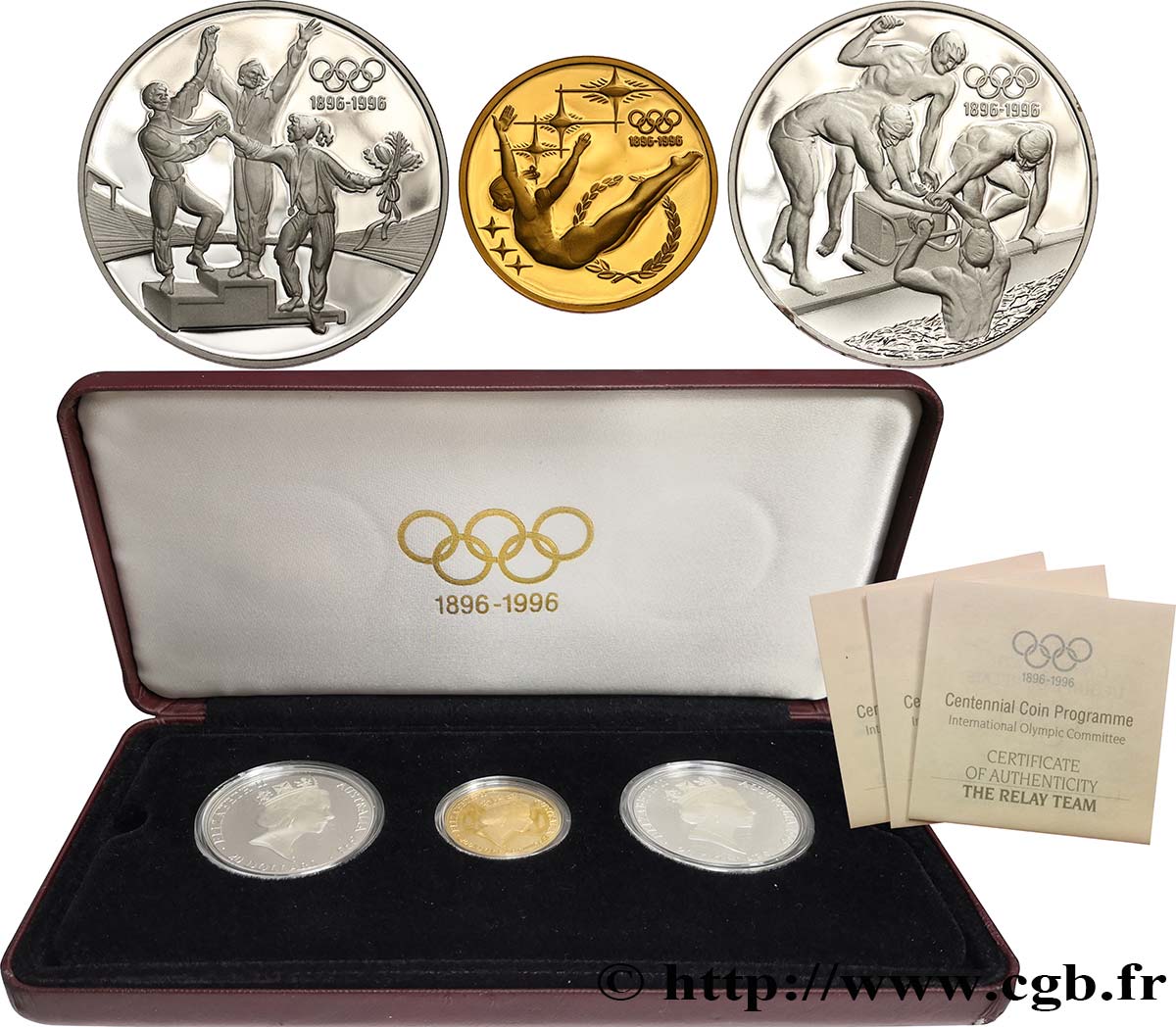 AUSTRALIE Coffret 3 monnaies proof - Centenaire du Comité Olympique 1993  FDC 