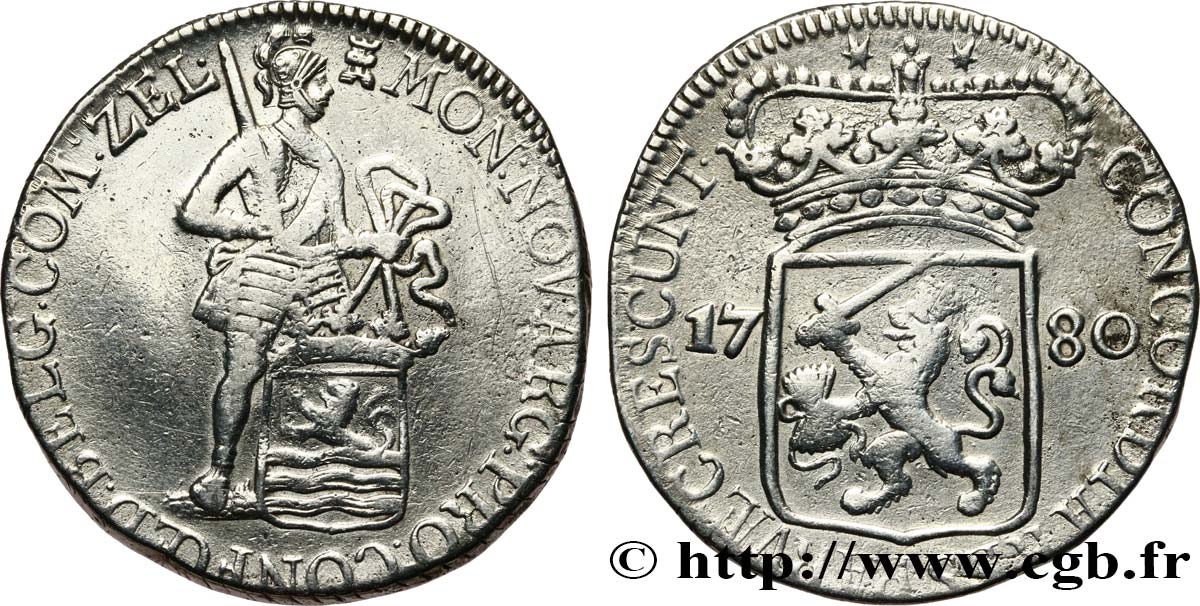 NETHERLANDS - UNITED PROVINCES - ZEELAND 1 Ducat d’argent  1780 Middelbourg XF 