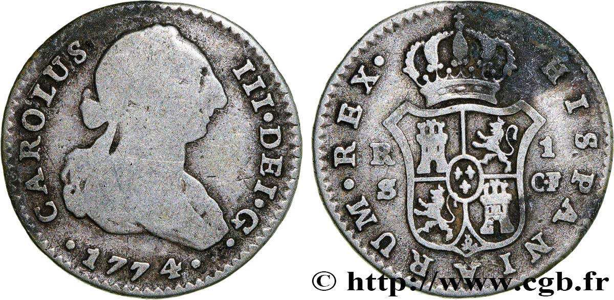 ESPAGNE 1 Real Charles III 1774 Séville TB 