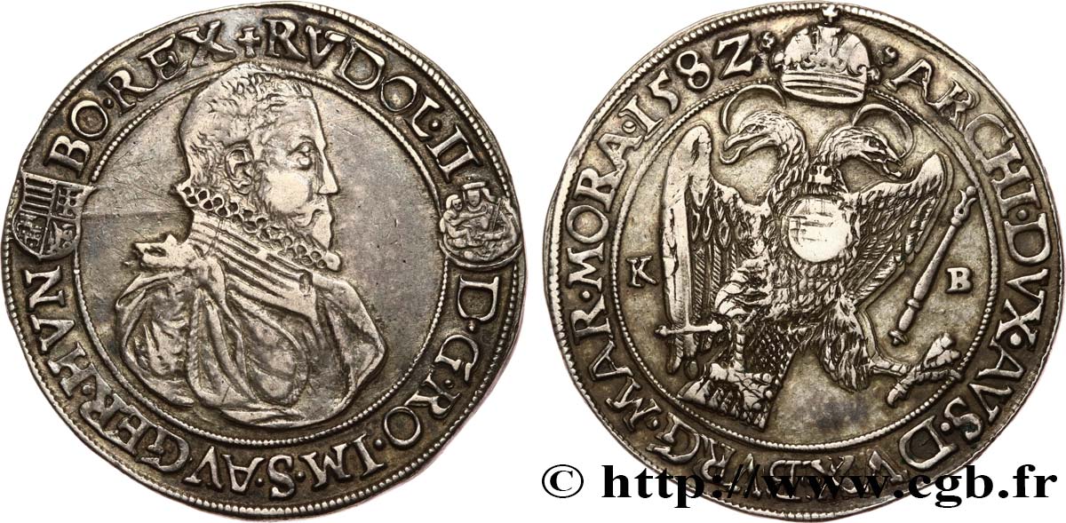 AUSTRIA - RODOLPHE II OF HABSBOURG Thaler 1582 Kremnitz XF 