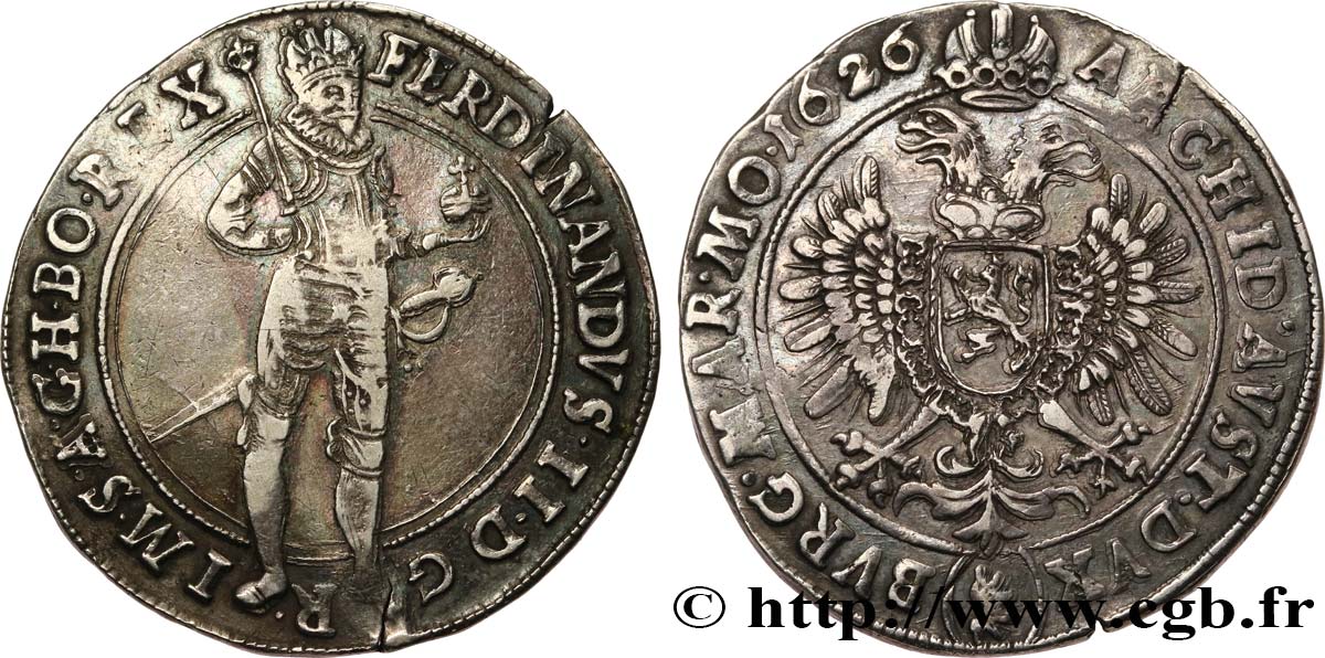 AUSTRIA Thaler Ferdinand II 1626 Prague XF 