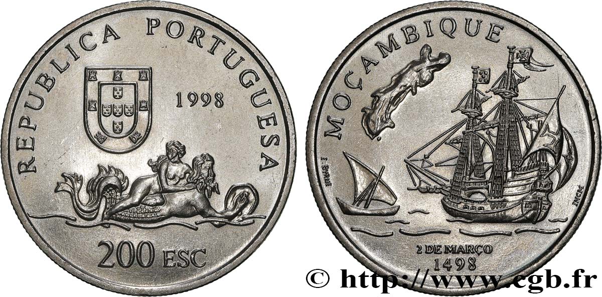 PORTUGAL 200 Escudos découverte du Mozambique 1998 Lisbonne MS 