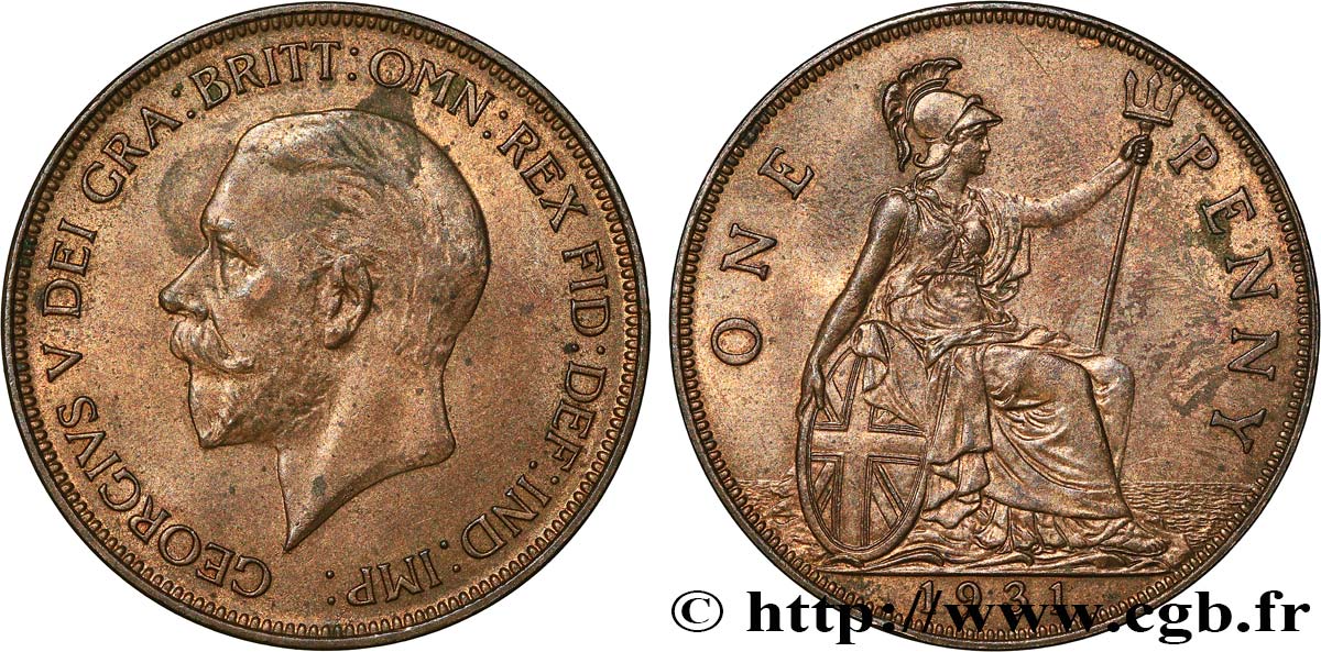 ROYAUME-UNI 1 Penny Georges V 1931  TTB+ 