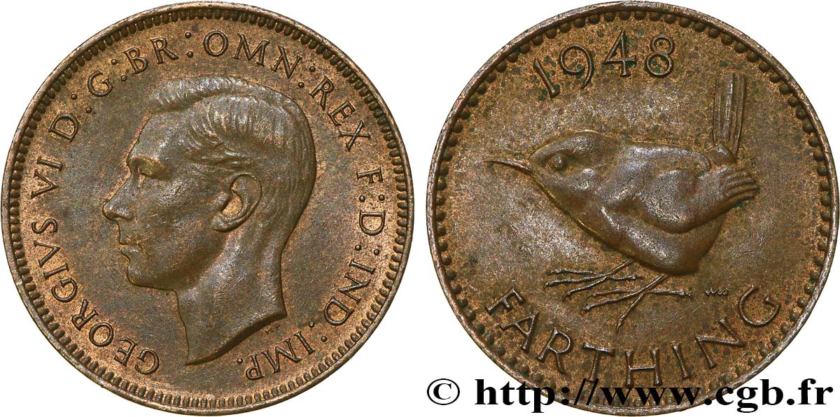 VEREINIGTEN KÖNIGREICH 1 Farthing Georges VI 1948  fVZ 