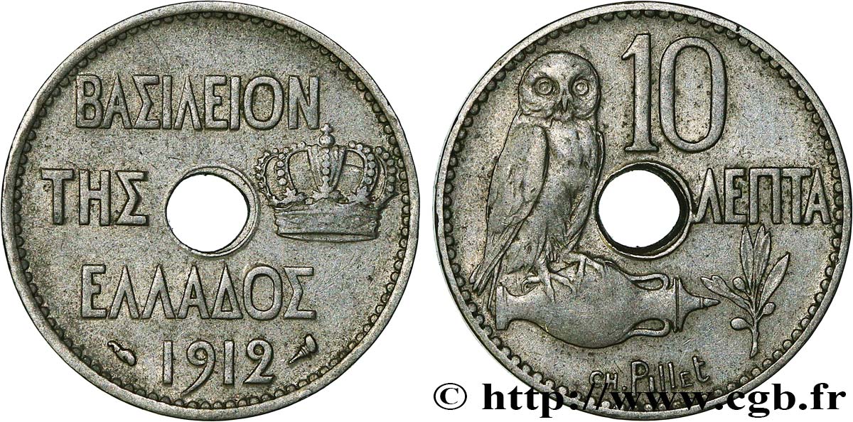 GRIECHENLAND 10 Lepta 1912 Paris fVZ 