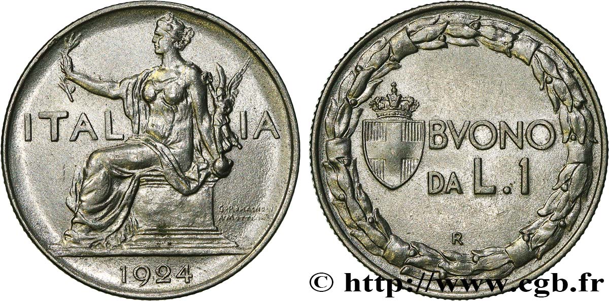 ITALIEN 1 Lire (Buono da L.1) Italie assise 1924 Rome - R SS 
