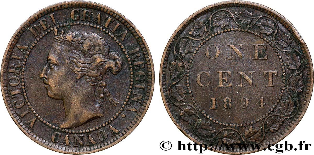 CANADA 1 Cent Victoria 1894  TTB+ 