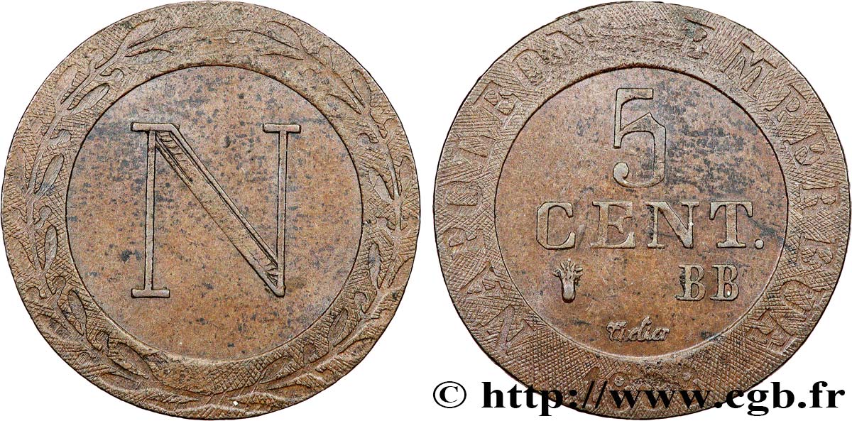 GERMANY - KINGDOM OF WESTPHALIA - JÉRÔME NAPOLÉON 5 cent. 1808 Strasbourg AU 