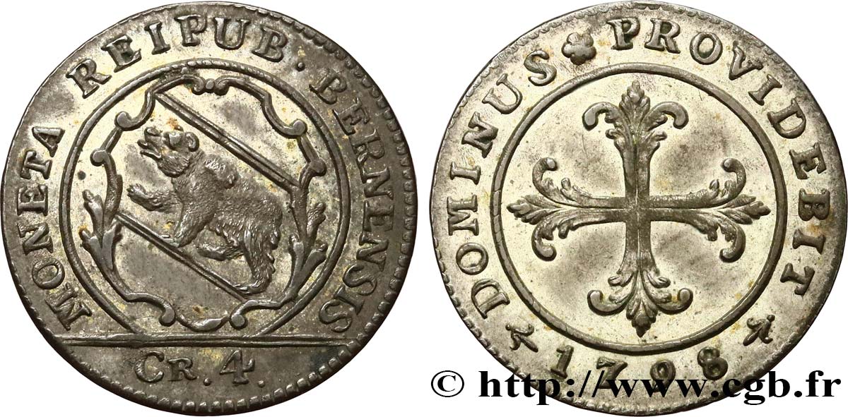 SUISSE - CANTON DE BERNE 1 Batzen ou 4 Kreuzer 1798  SUP 