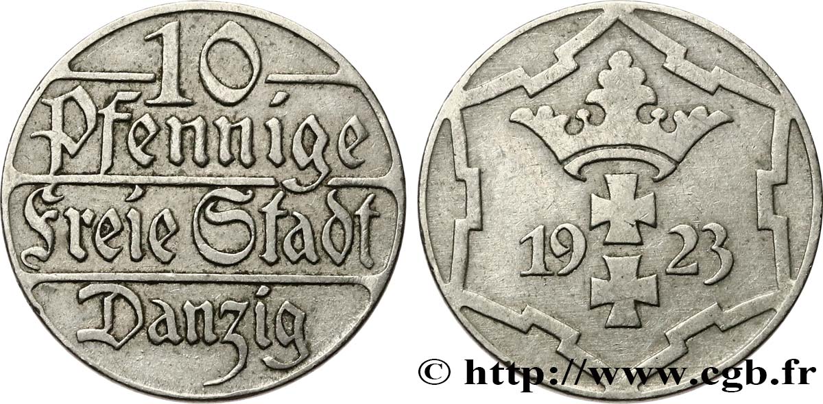 LIBERA CITTA DI DANZICA 10 Pfennig 1923  q.SPL 