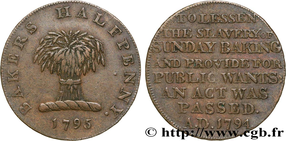 VEREINIGTEN KÖNIGREICH (TOKENS) 1/2 Penny DENNIS’ (Middlesex) 1795  SS 