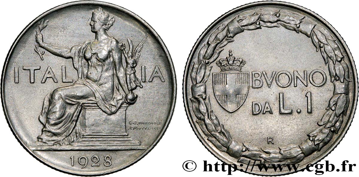 ITALIA 1 Lira (Buono da L.1) Italie assise 1928 Rome - R MBC+ 
