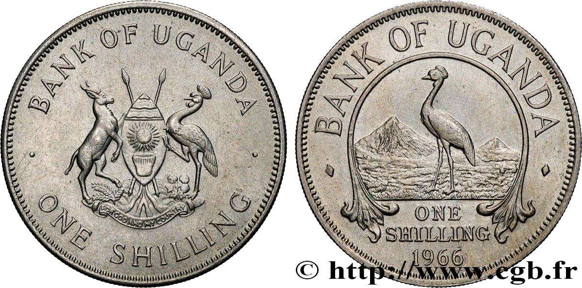 UGANDA 1 Shilling 1966  fST 