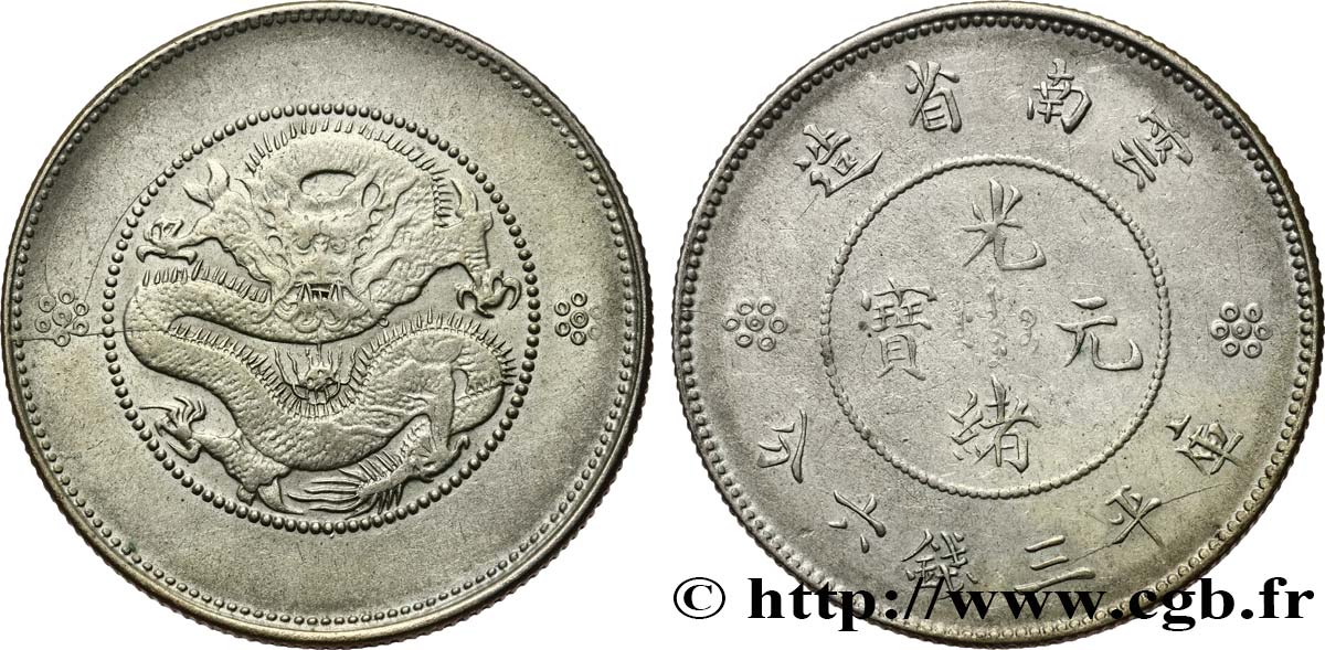 CHINE 50 Cents Province du Yunnan 1911  TB+ 