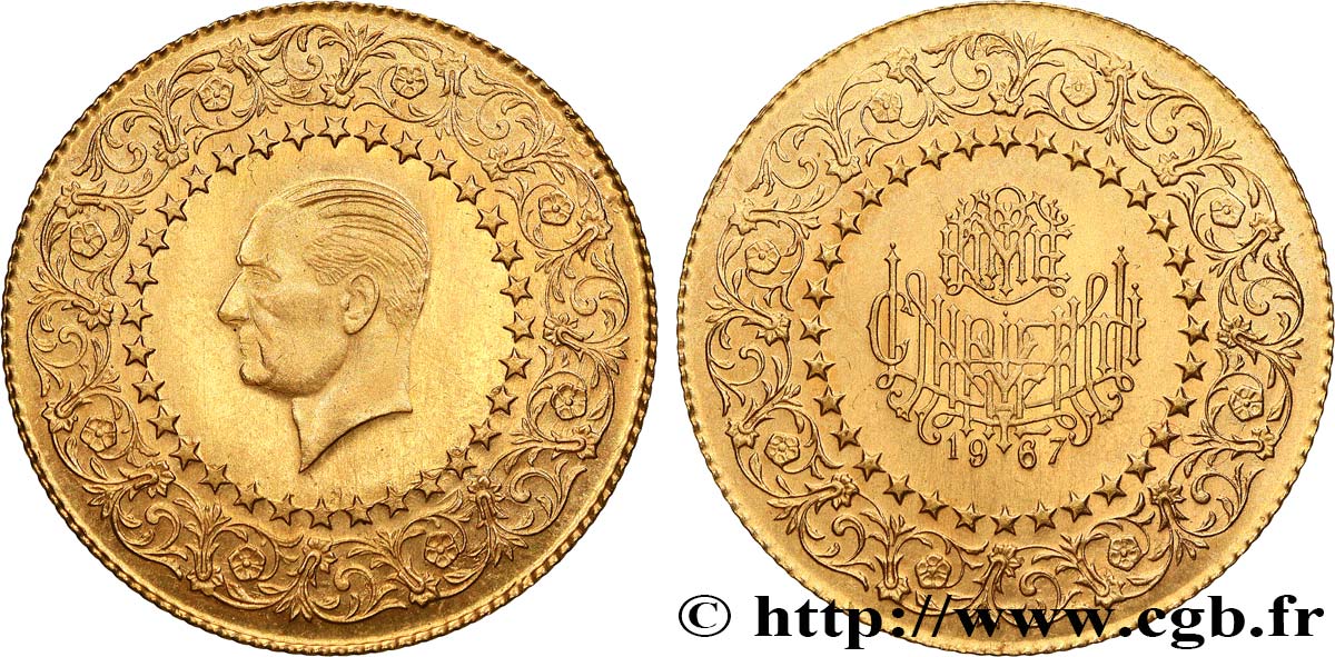 TURCHIA 100 Kurush Mustafa Kemal Atatürk série des  monnaies de luxe 1967  MS 