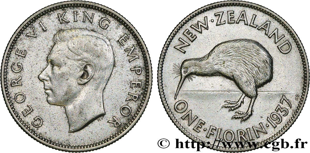 NOUVELLE-ZÉLANDE 1 Florin Georges VI 1937  TTB 