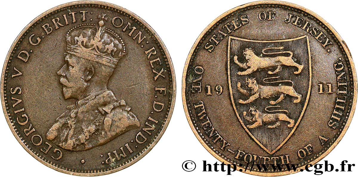JERSEY 1/24 Shilling Georges VI 1911  TTB 