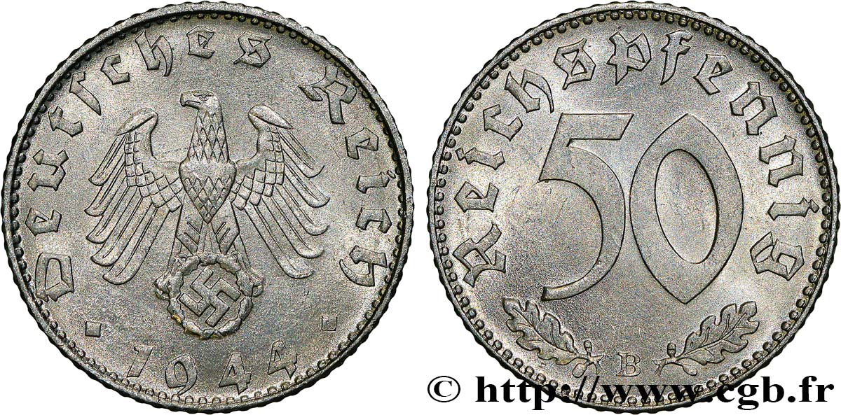 ALLEMAGNE 50 Reichspfennig 1944 Vienne - B SPL 