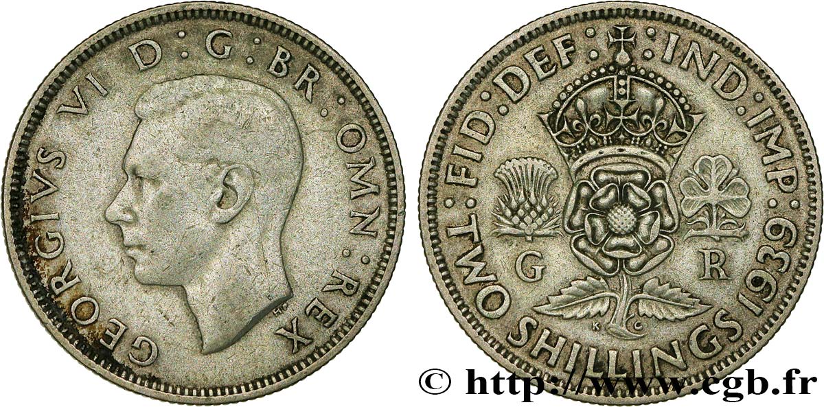 ROYAUME-UNI 1 Florin (2 Shillings) Georges VI 1939  TB+ 